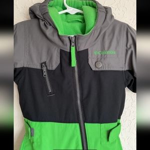 Columbia Snowsuit Baby 6 Months One-Piece Insulated Fleece Lined Hooded Green